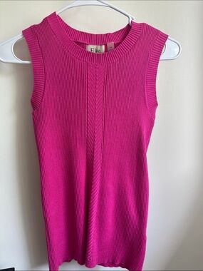 Elie Fuchsia Knit Sleeveless Top size Small